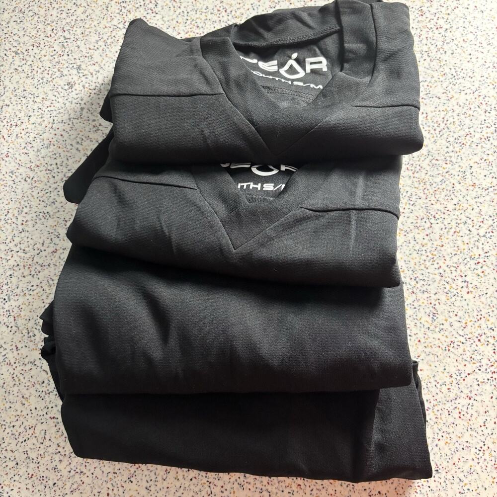 NWT 4-Pack PEAR Air Mesh Black Small Medium Youth Hockey Shirt Top Bundle Set